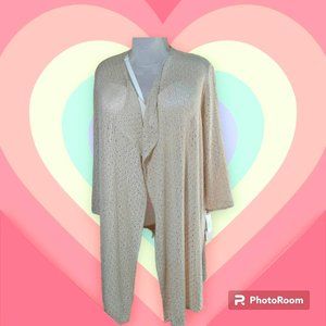 Caroline Rose Elegant Long Cardigan - Ivory - Women's Plus Size 3X NWT MSRP $248